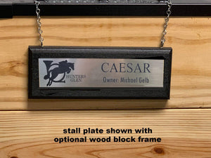 Engraved Plastic Stall Plate - Wilsun Custom Horse Blankets & Fine Horse Accessories