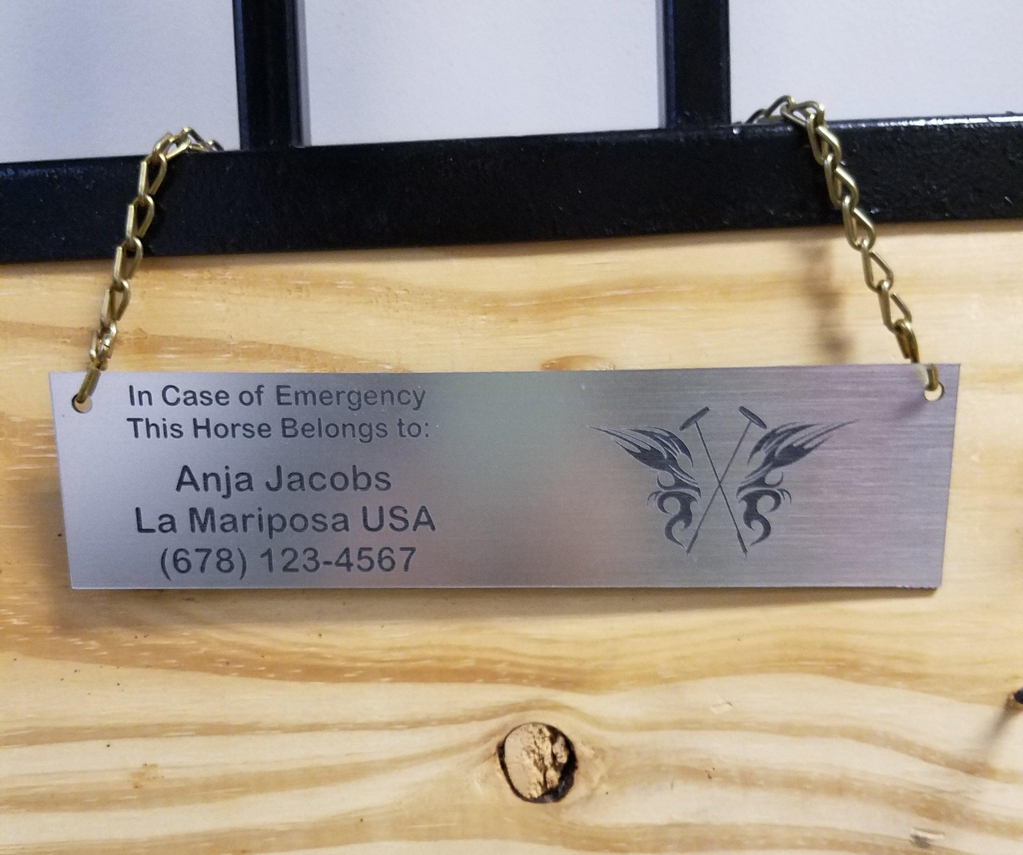 Engraved Emergency Contact Show Plate - Wilsun Custom Horse Blankets & Fine Horse Accessories