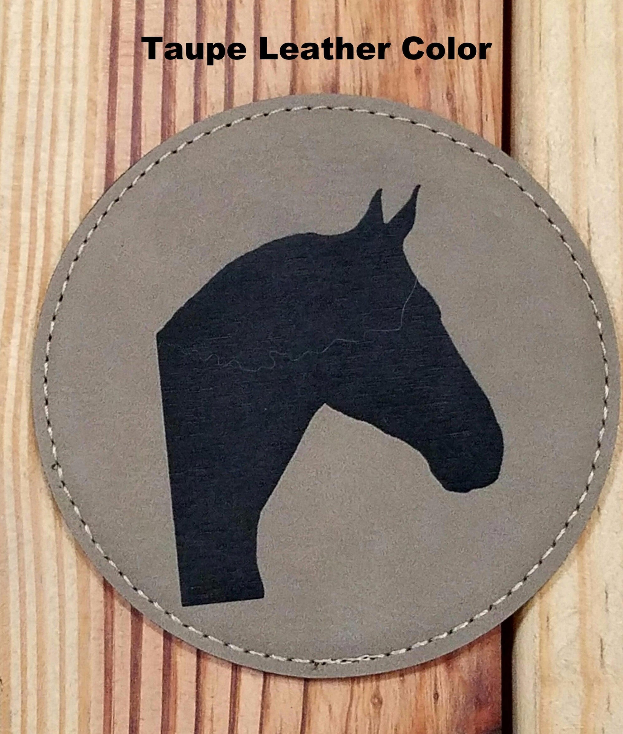 Leather Drink Coaster Set with Engraved Art - Wilsun Custom Horse Blankets & Fine Horse Accessories