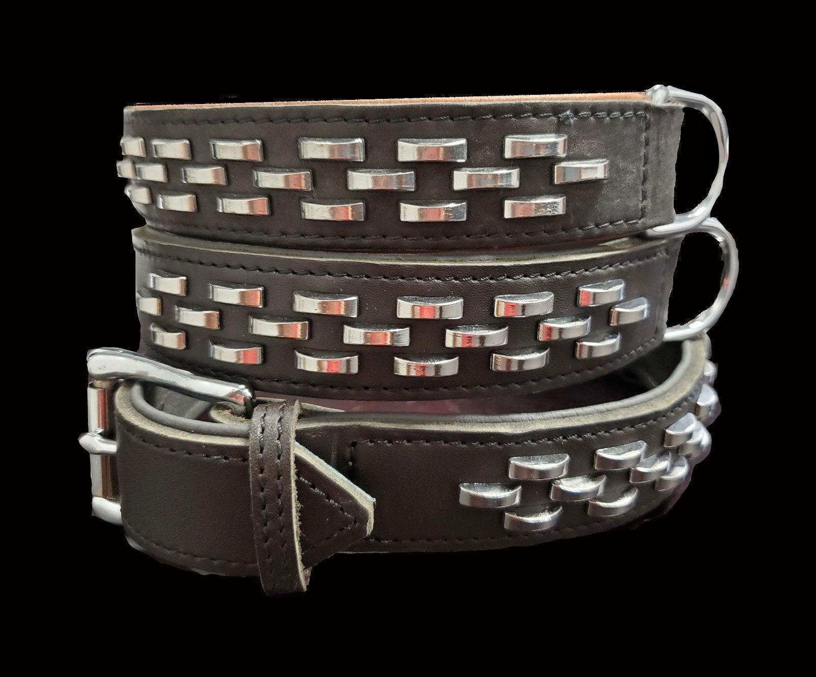 Rugged Steel Bars Leather Collar - Wilsun Custom Horse Blankets & Fine Horse Accessories