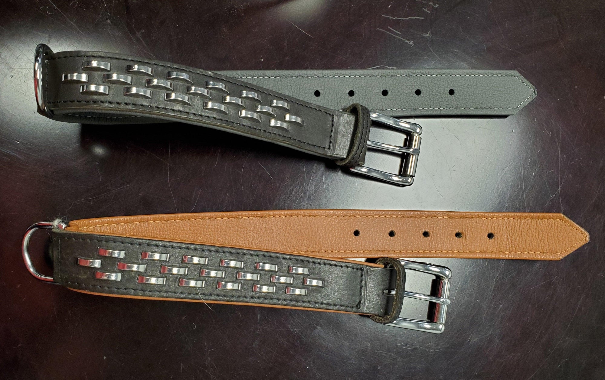 Rugged Steel Bars Leather Collar - Wilsun Custom Horse Blankets & Fine Horse Accessories